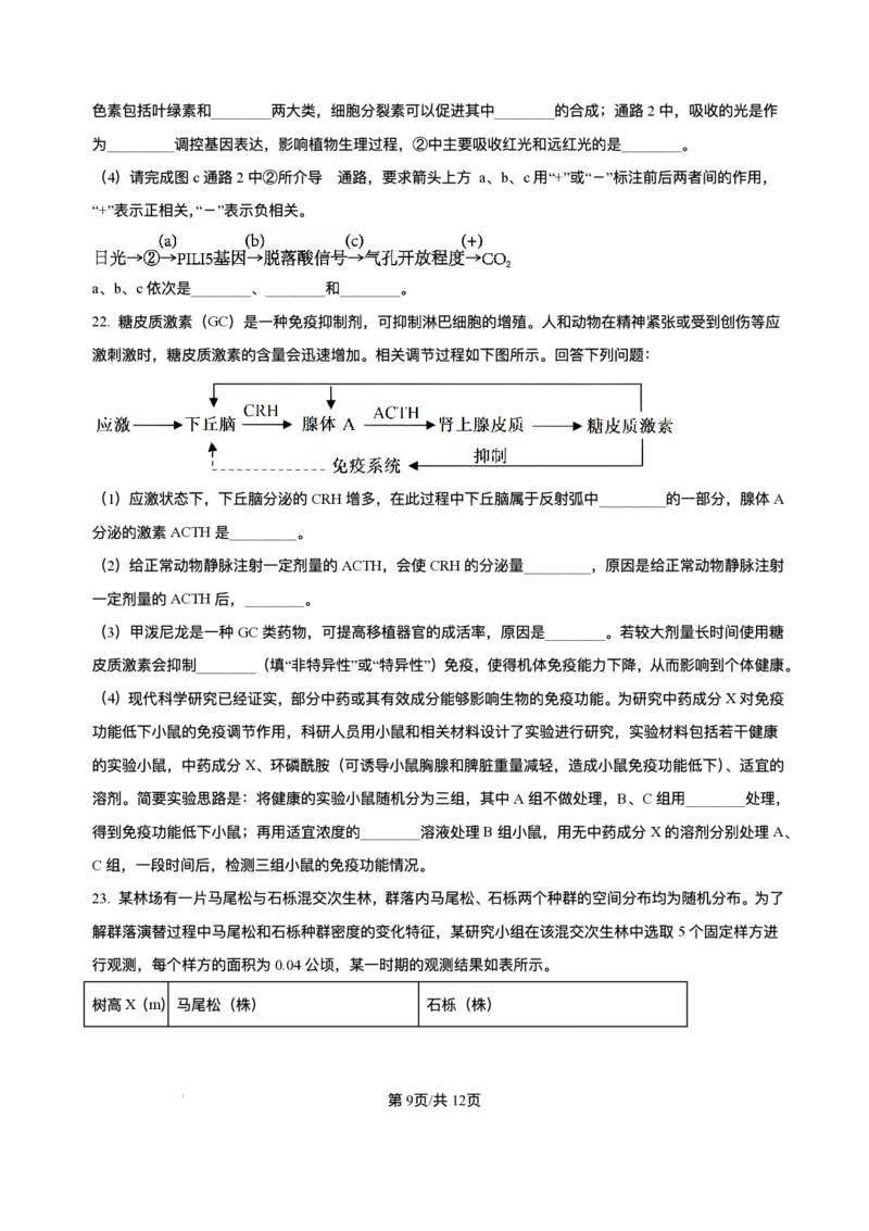 黑龙江省哈尔滨市香坊区哈尔滨市第六中学校2025-2026学年高三上学期1月期末生物试题+答案(1)_2026年1月_260111黑龙江省哈尔滨市第六中学校2025-2026学年高三上学期1月期末考试（全科）