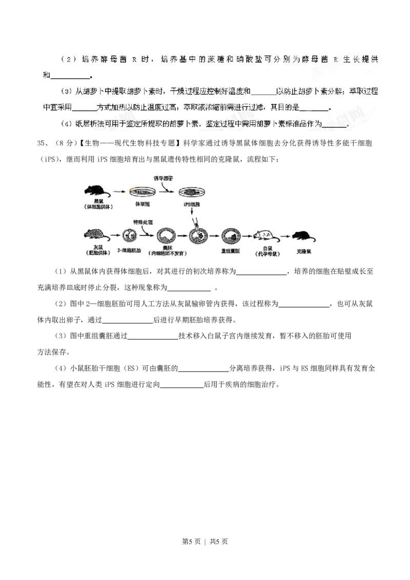 2013年高考生物试卷（山东）（空白卷）_生物历年高考真题_新&middot;PDF版2008-2025&middot;高考生物真题_生物（按省份分类）2008-2025_2008-2025&middot;（山东）生物高考真题