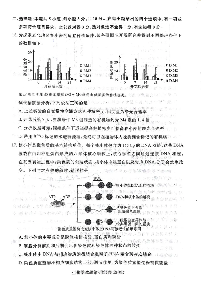辽宁名校联盟高三5月考生物试卷_2025年5月_250508辽宁省名校联盟2025年高三5月份联合考试