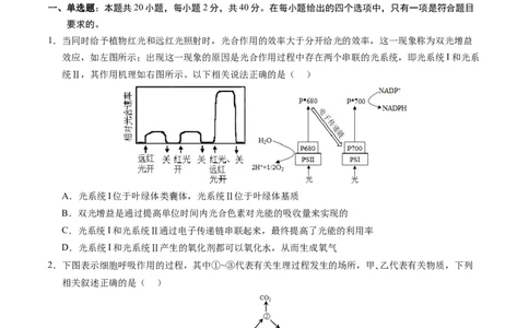 生物-2024届新高三开学摸底考试卷（新教材专用）01(考试版)_2024届新高三开学摸底考试卷_生物-2024届新高三开学摸底考试卷_生物-2024届新高三开学摸底考试卷（全国通用，新教材）01