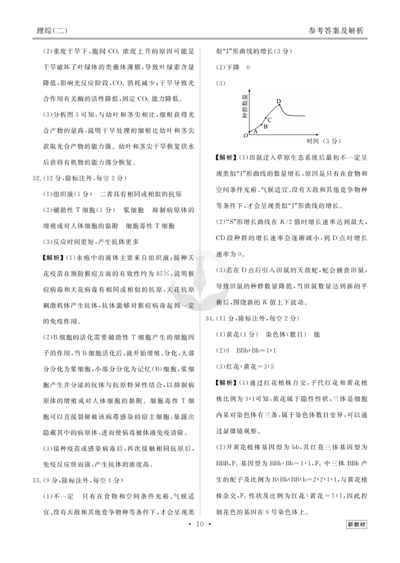 理综答案_2023高考押题卷_32023高考衡水金卷先享题调研卷_新教材版_调研卷&middot;理综