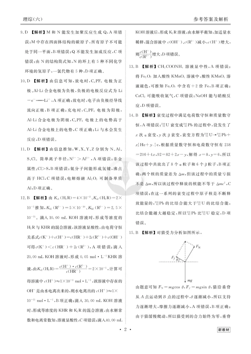 理综答案_2023高考押题卷_32023高考衡水金卷先享题调研卷_新教材版_调研卷&middot;理综