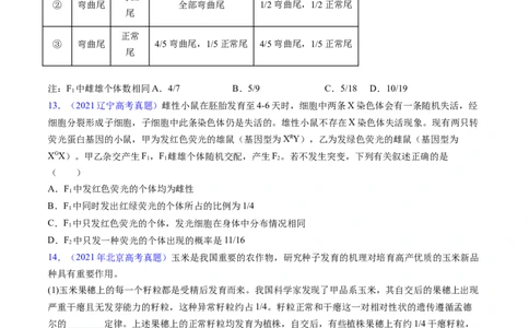 专题09基因的分离定律-五年（2019-2023）高考生物真题分项汇编（全国通用）（原卷版）_赠送：2008-2024全套高考真题_高考生物真题_送高考生物五年真题(2019-2023)分项汇编（全国通用）