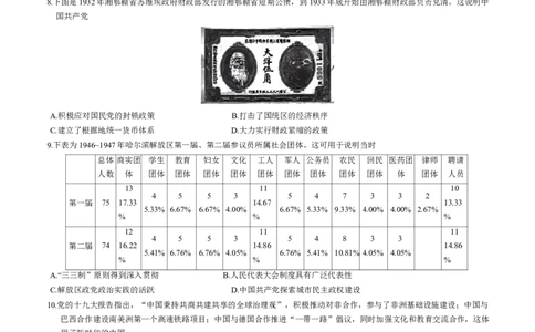 2024届江西省九师联盟高三下学期4月教学质量检测（二模）历史试题+答案(1)_2024年5月_025月合集_2024届江西省九师联盟高三4月教学质量检测（二模）