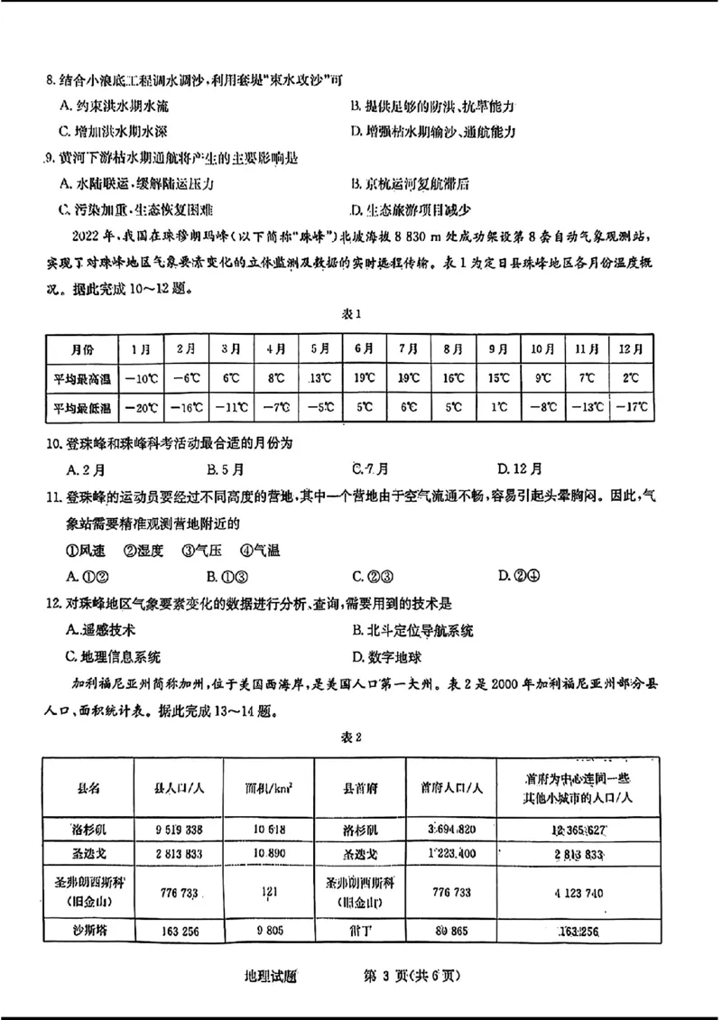 2024届华大新高考联盟高三4月联考-地理+答案(1)_2024年4月_024月合集_2024届华大新高考联盟高三4月联考