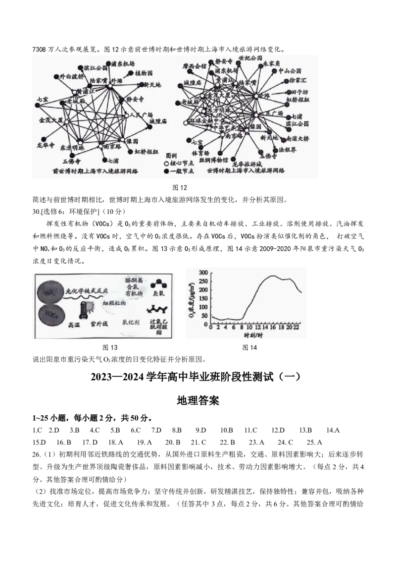 陕西省天一大联考2024届高三上学期10月阶段性测试（一）地理(1)_2023年10月_01每日更新_5号_2024届陕西省天一大联考高三上学期10月阶段性测试（一）