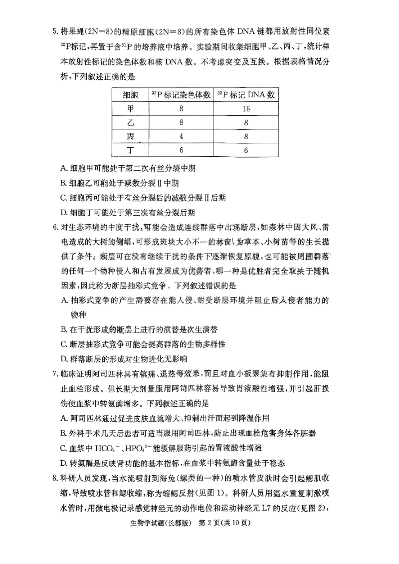 湖南省长郡中学2024届高三月考试卷（一）生物_2023年9月_01每日更新_13号_全科2024届湖南省长郡中学高三月考试卷（一）_湖南省长郡中学2024届高三月考试卷（一）生物