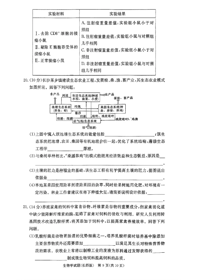 湖南省长郡中学2024届高三月考试卷（一）生物_2023年9月_01每日更新_13号_全科2024届湖南省长郡中学高三月考试卷（一）_湖南省长郡中学2024届高三月考试卷（一）生物