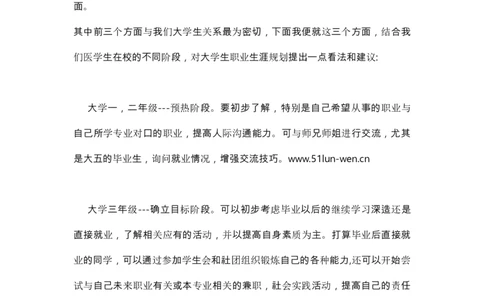 医学生职业生涯规划书范文集_E6-职业规划_44医学专业