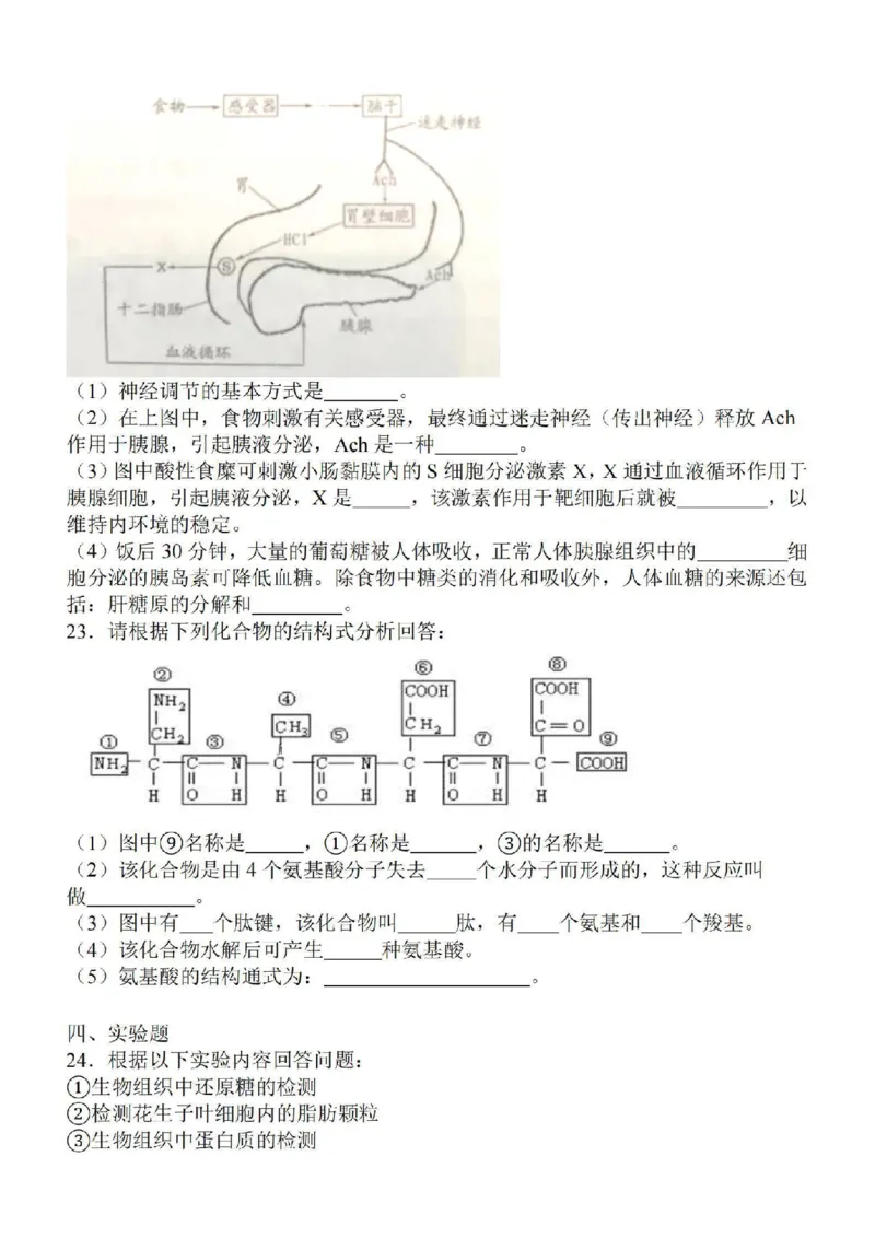 江苏省徐州2024届部分学校高三上学期期初试卷生物(1)_2023年9月_029月合集_2024届江苏省徐州部分学校高三上学期期初试卷