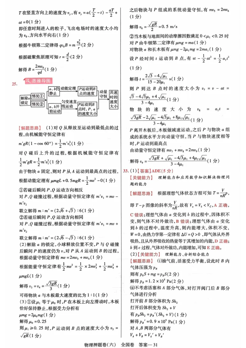 物理答案_2023高考押题卷_2023版天星金考卷最后一卷_全国卷版_最后一卷&middot;物理