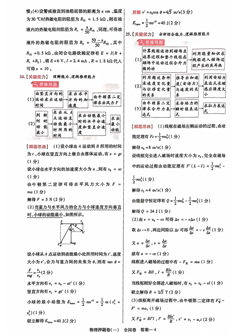 物理答案_2023高考押题卷_2023版天星金考卷最后一卷_全国卷版_最后一卷&middot;物理