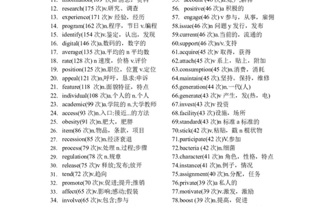 9单词-英语四六级必背200个高频词（附带近年出现频数）_英语四六级整合_英语四六级真题版本二此版为主此文件夹会持续更新_四六级单词汇总_六级单词