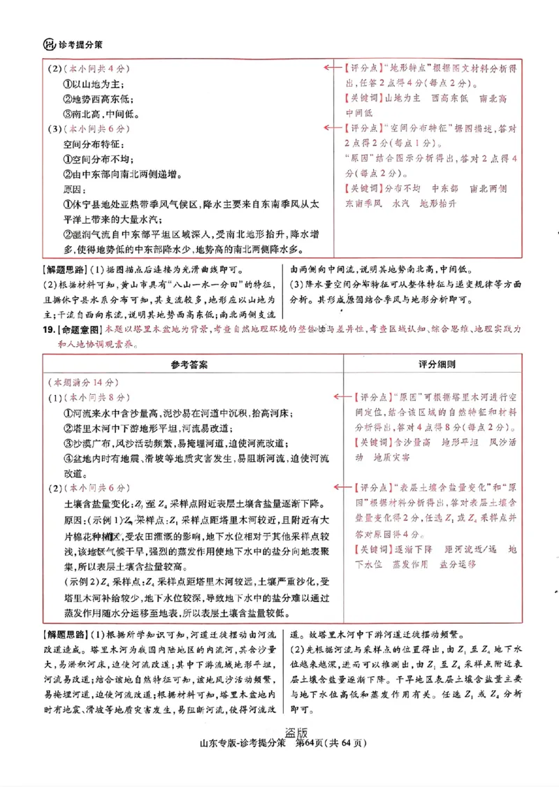 王后雄高考押题预测卷2024山东专版-地理答案_2024高考押题卷_22024王hou雄_（新高考）2024王后雄押题预测卷（分科版）_9.地理