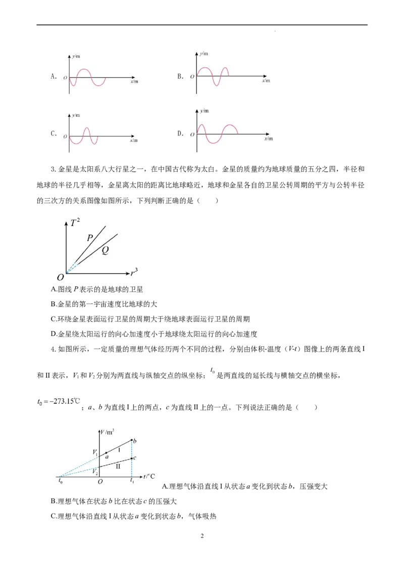 物理（河北卷）（A4考试版）_2023高考押题卷_学易金卷-2023学科网押题卷（各科各版本）_2023学科网押题卷-学易金卷-物理_物理（河北卷）-学易金卷：2023年高考考前押题密卷
