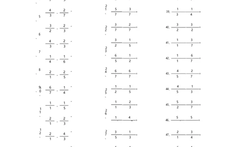 分数减法第21-40篇（初级）_编码0121-6年级数学口算计算_口算题（适合5年级）_分数-减法（200篇）_（分数）减法初级（100篇）