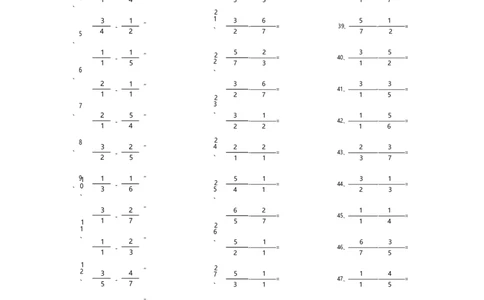 分数减法第21-40篇（初级）_编码0121-6年级数学口算计算_口算题（适合5年级）_分数-减法（200篇）_（分数）减法初级（100篇）