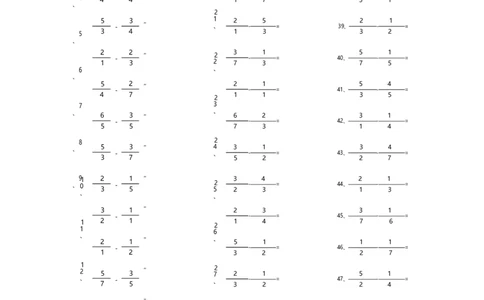 分数减法第21-40篇（初级）_编码0121-6年级数学口算计算_口算题（适合5年级）_分数-减法（200篇）_（分数）减法初级（100篇）