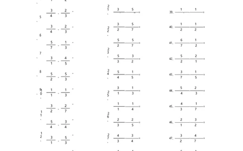 分数减法第21-40篇（初级）_编码0121-6年级数学口算计算_口算题（适合5年级）_分数-减法（200篇）_（分数）减法初级（100篇）