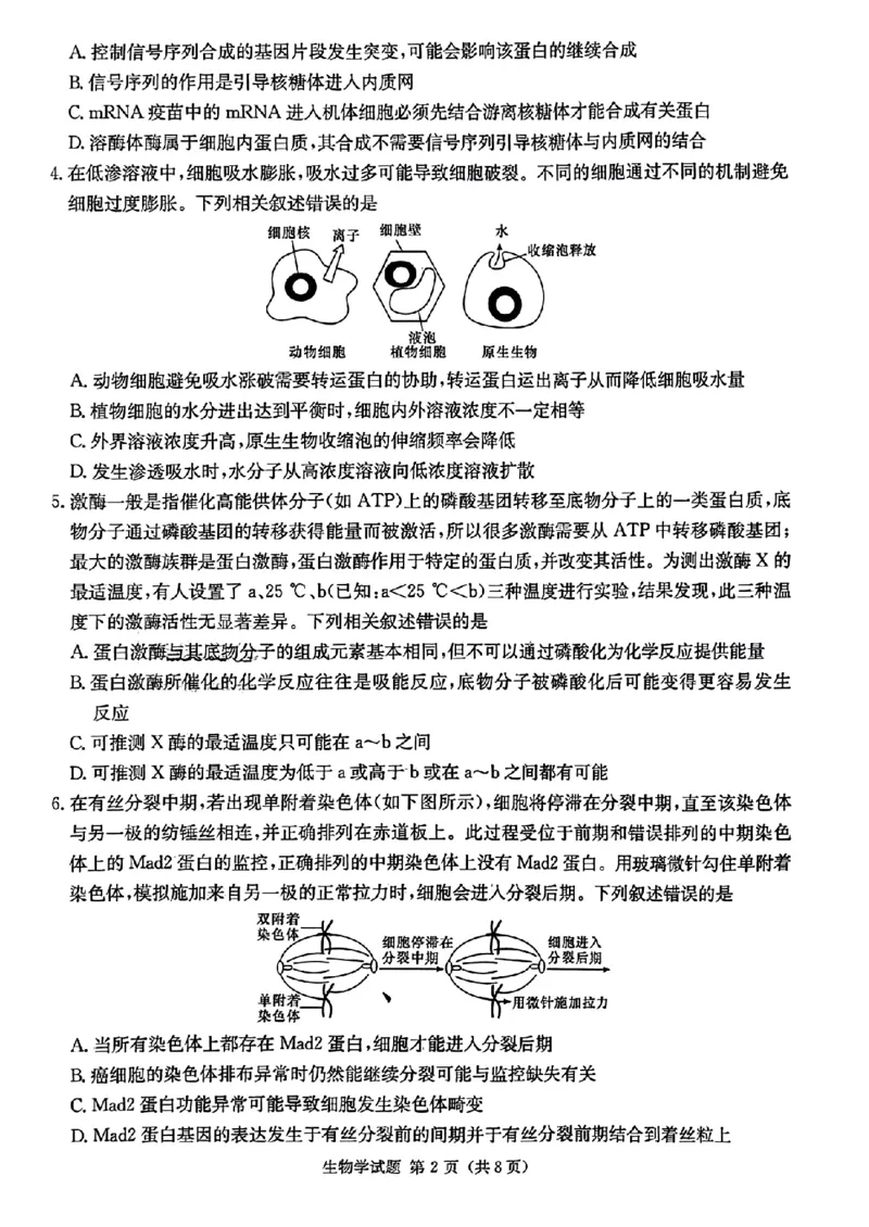 湖南省炎德英才大联考2024届高三上学期第一次质量检测生物(1)_2023年9月_029月合集_2024届湖南省炎德英才大联考高三上学期第一次质量检测