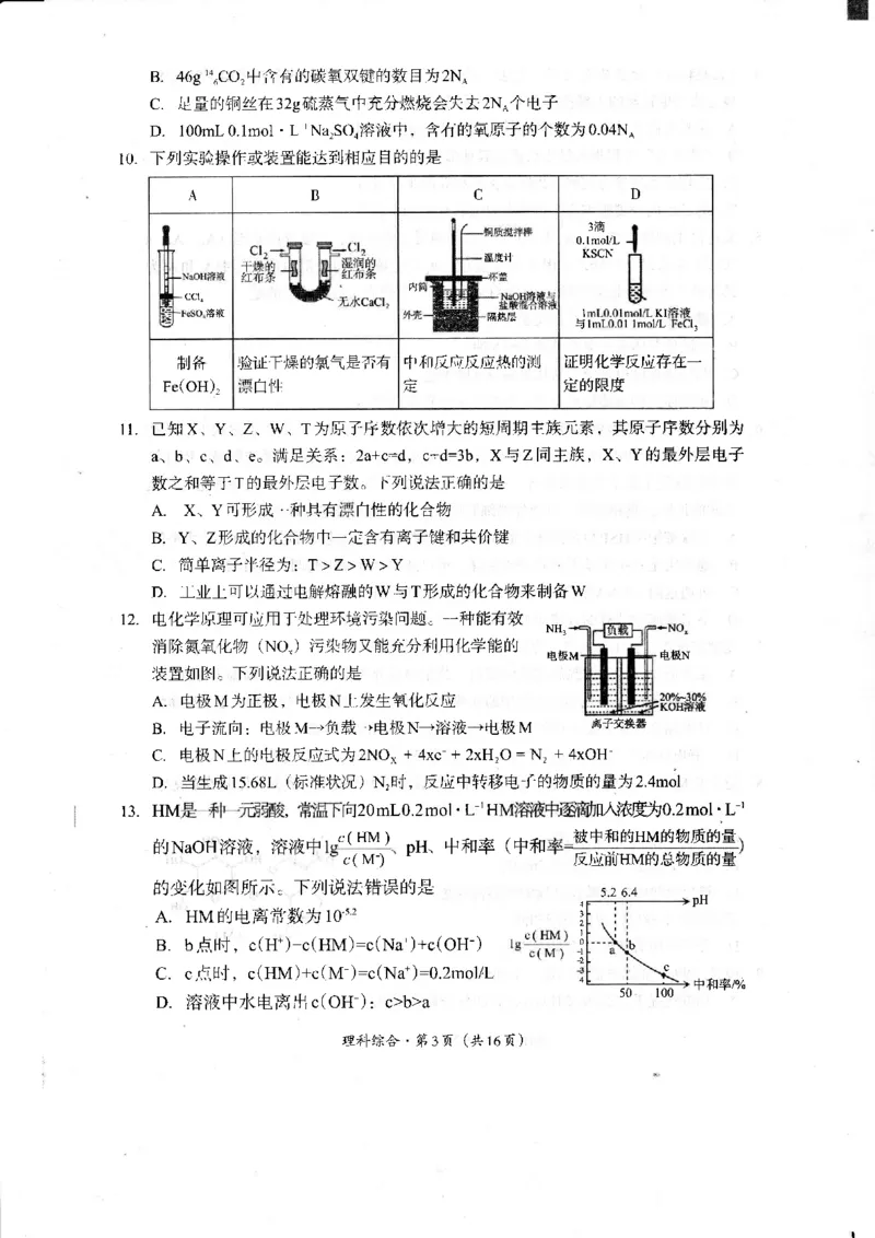 2024届四川省巴中市高中高三第一次诊断性考试理科综合试题_2024年2月_01每日更新_23号_2024届四川省巴中市高三下学期一模考试_四川省巴中市2024届高三下学期一模考试理综