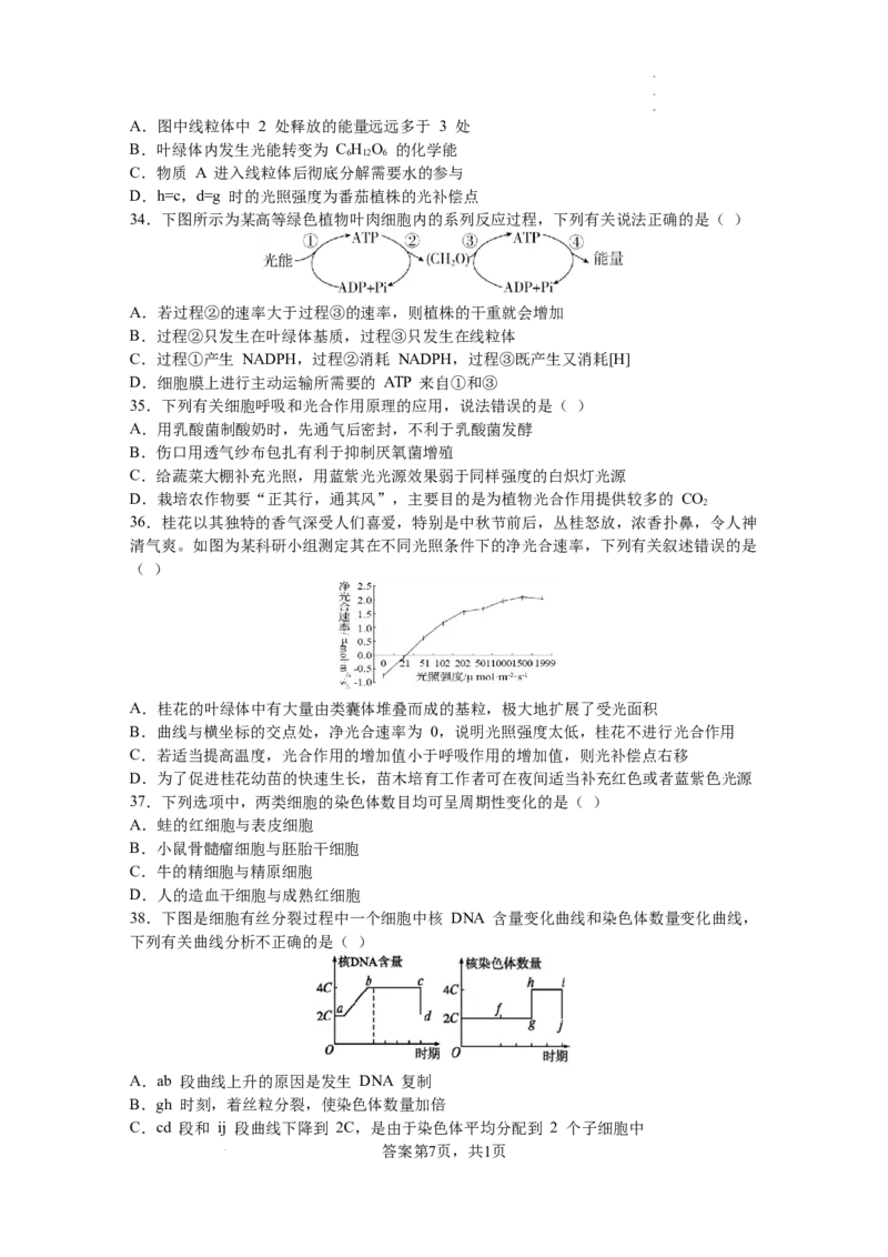 黑龙江省鹤岗市第一中学2022-2023学年高三上学期开学考试生物试题(1)_2023年8月_028月合集_2023届黑龙江省鹤岗市第一中学高三上学期开学考试