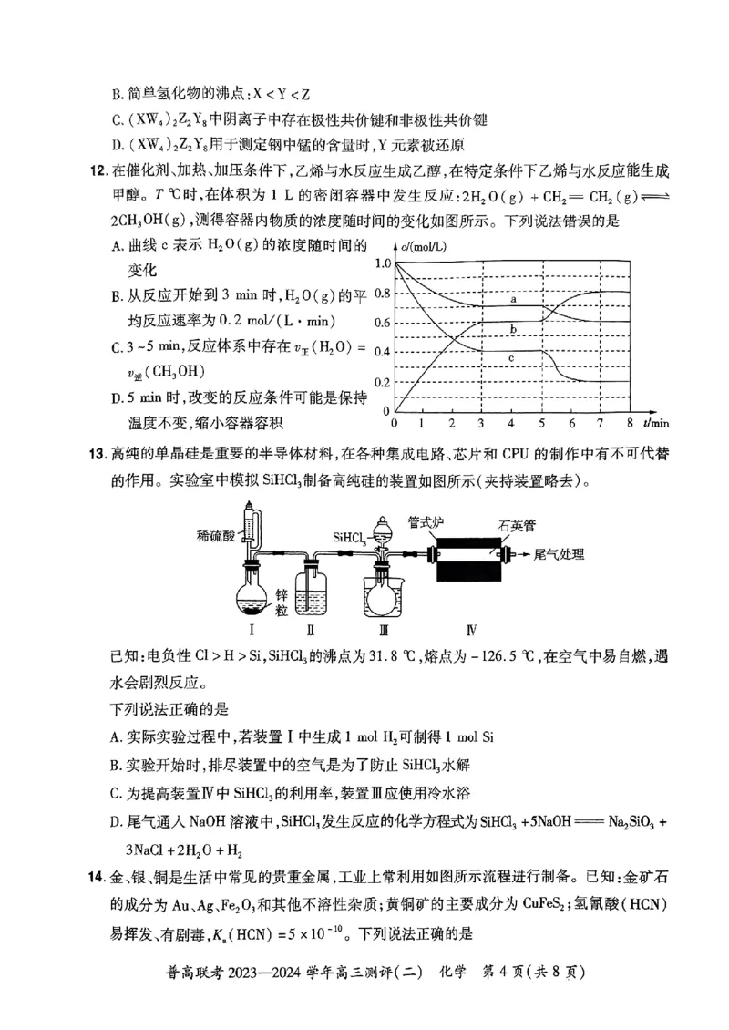 河南省普高联考2023-2024学年高三上学期测评（二）化学(1)_2023年10月_01每日更新_6号_2024届河南省普高联考高三上学期测评（二）