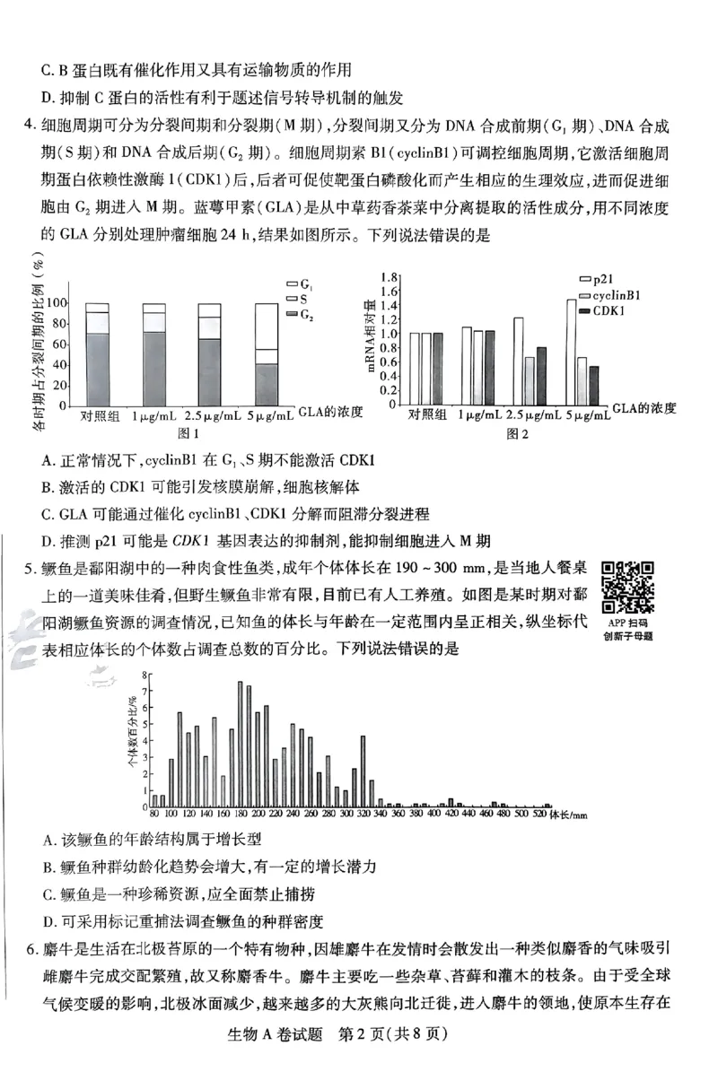 生物AB卷_2024高考押题卷_12024天星全系列_@@@天星临考押题密卷汇总重复_2024年tx高考临考押题密卷安徽专版_试卷