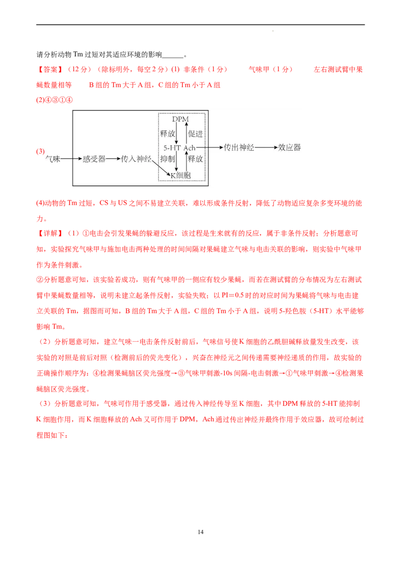 生物（重庆卷）（全解全析）_2023高考押题卷_学易金卷-2023学科网押题卷（各科各版本）_2023学科网押题卷-学易金卷-生物_生物（重庆卷）-学易金卷：2023年高考考前押题密卷