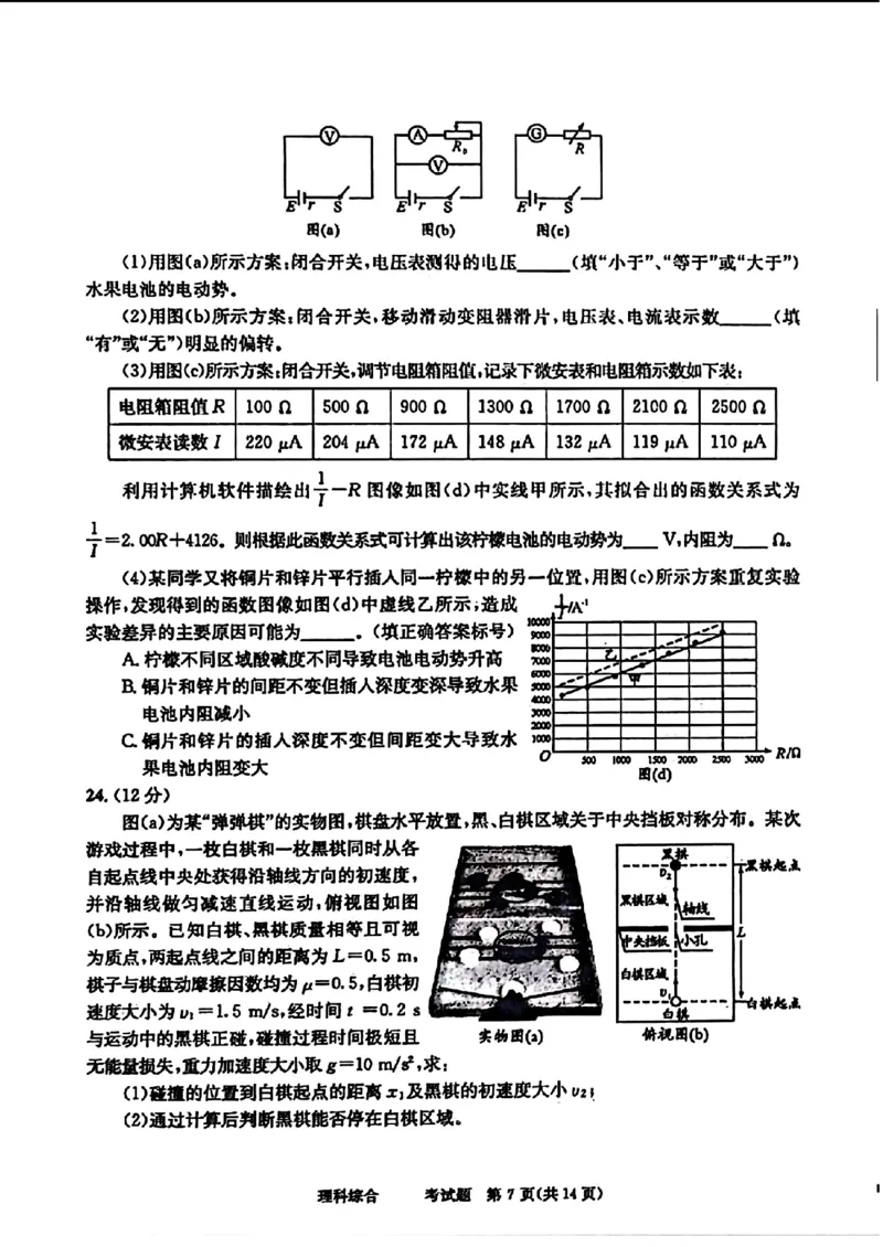 2024届四川省成都市高三二诊考试-理科综合(1)_2024年3月_013月合集_2024届四川省成都市高三二诊考试