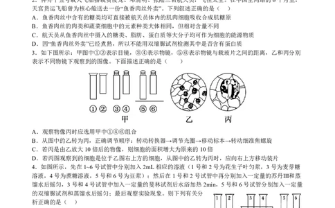 江西省泰和中学2024届高三暑期质量检测生物(1)_2023年7月_027月合集_2024届江西省泰和中学高三暑期质量检测