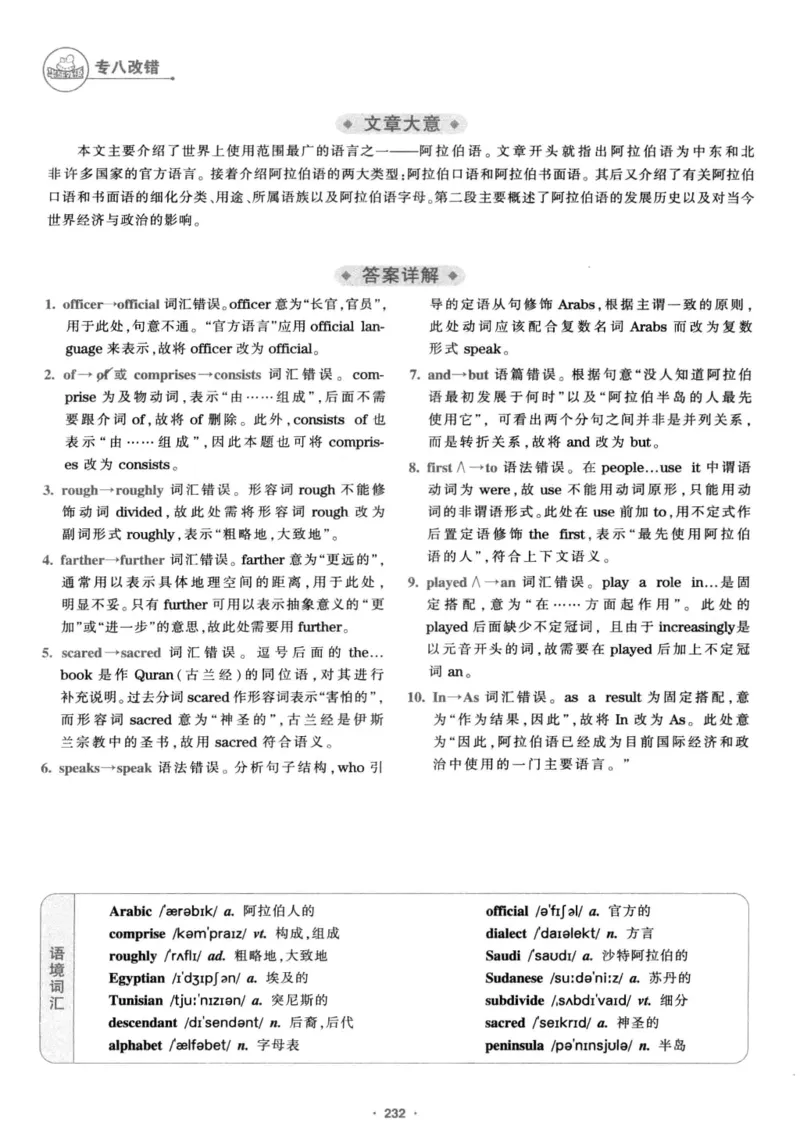 专八改错1100题245面_2025专四专八真题及备考资料_2009-2024专八真题+备考资料_专八资料电子书_24专八改错专题资料_华研专八改错