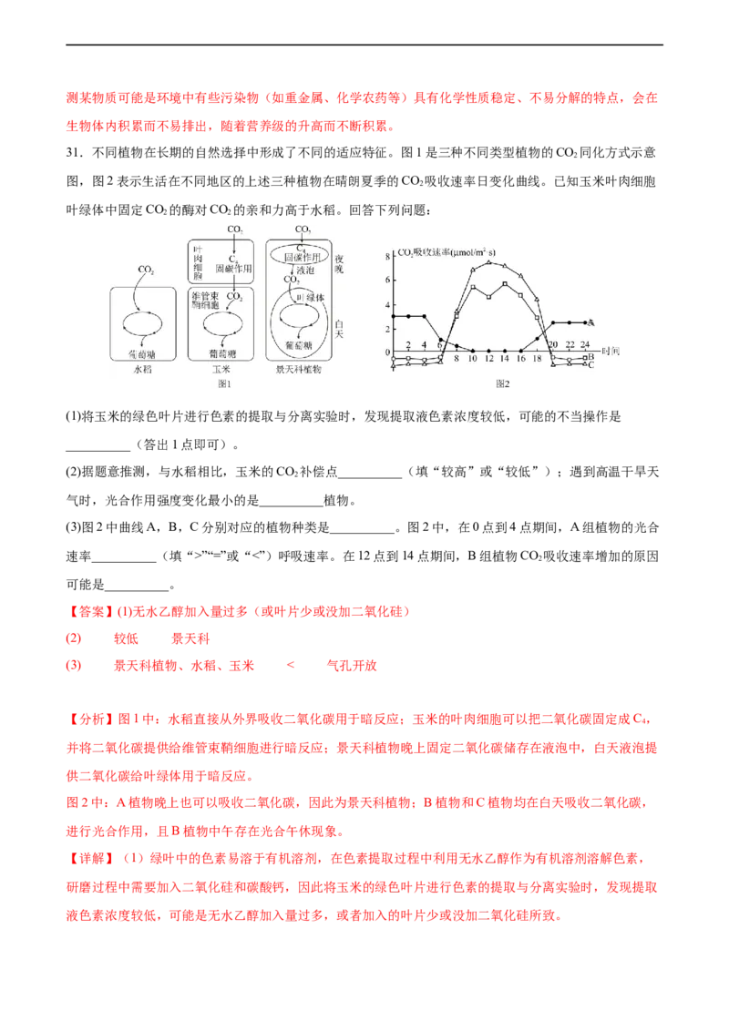 生物（全国甲卷）（全解全析）_2023高考押题卷_学易金卷-2023学科网押题卷（各科各版本）_2023学科网押题卷-学易金卷-生物_生物（全国甲卷）-学易金卷：2023年高考考前押题密卷