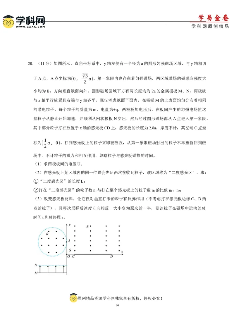 物理（浙江卷）（A4考试版）_2023高考押题卷_学易金卷-2023学科网押题卷（各科各版本）_2023学科网押题卷-学易金卷-物理_物理（浙江卷）-学易金卷：2023年高考物理考前押题密卷