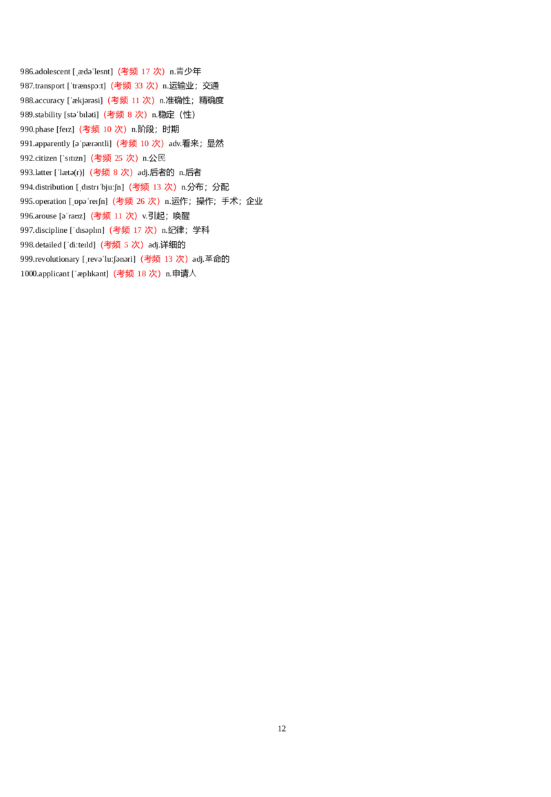 六级1000高频词有音标_英语四六级整合_英语四六级真题版本一此版本可作为补充_大学英语CET6_X0_02-高频词汇+答题卡