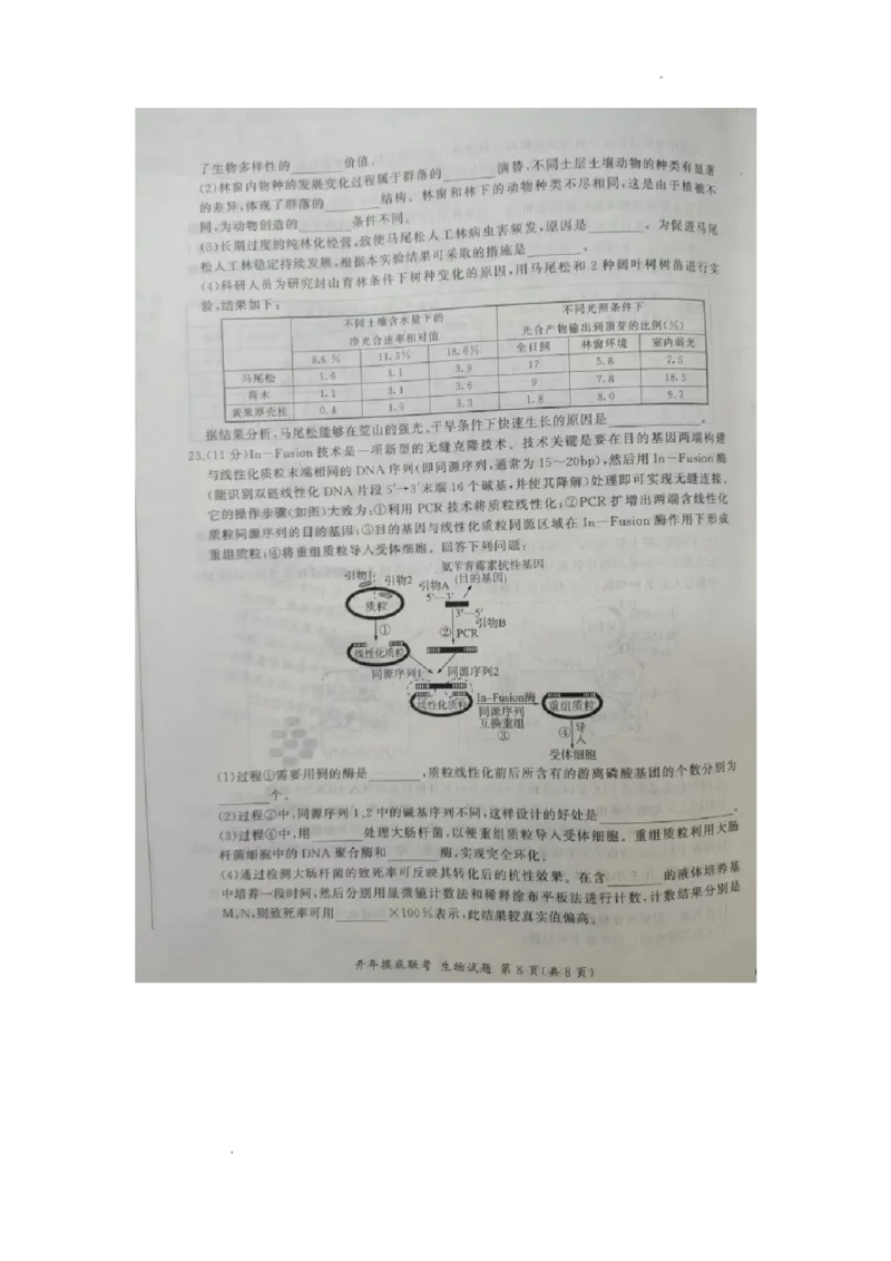 2024届河北省百师联盟高三下学期开学摸底联考生物试题_2024年3月_013月合集_2024届（新高考）百师联盟高三下学期开年摸底联考_百师联盟2024届高三下学期开年摸底联考（新高考）生物