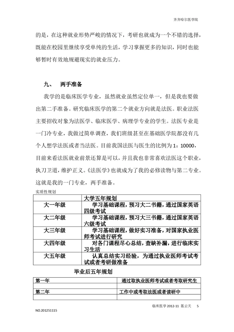 医学生职业生涯规划书完整版2_E6-职业规划_44医学专业