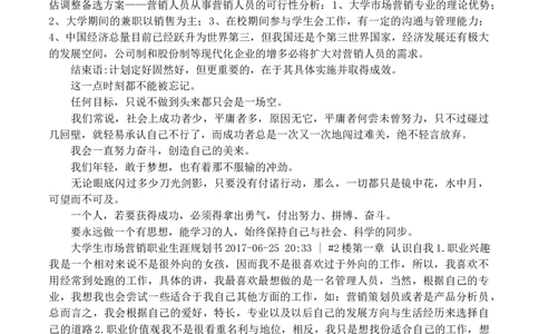 大学生职业生涯规划书市场营销_E6-职业规划_46市场营销专业