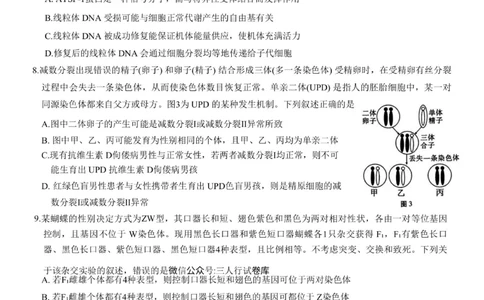 重庆市第八中学2024届高考适应性月考卷（一）生物试题(1)_2023年10月_0210月合集_2024届重庆市第八中学高考适应性月考卷（一）_重庆市第八中学2024届高考适应性月考卷（一）生物