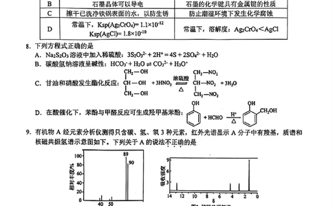 2025届Z20名校联盟(浙江省名校新高考研究联盟)高三第一次联考化学试卷及答案(1)_8月_2408242025届Z20名校联盟(浙江省名校新高考研究联盟)高三第一次联考