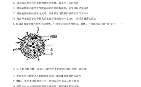 精品解析：江苏省南通市海安市海安市实验中学2023-2024学年高三10月月考生物试题（原卷版）(1)_2023年10月_0210月合集_2024届江苏省海安市实验中学高三上学期10月月考