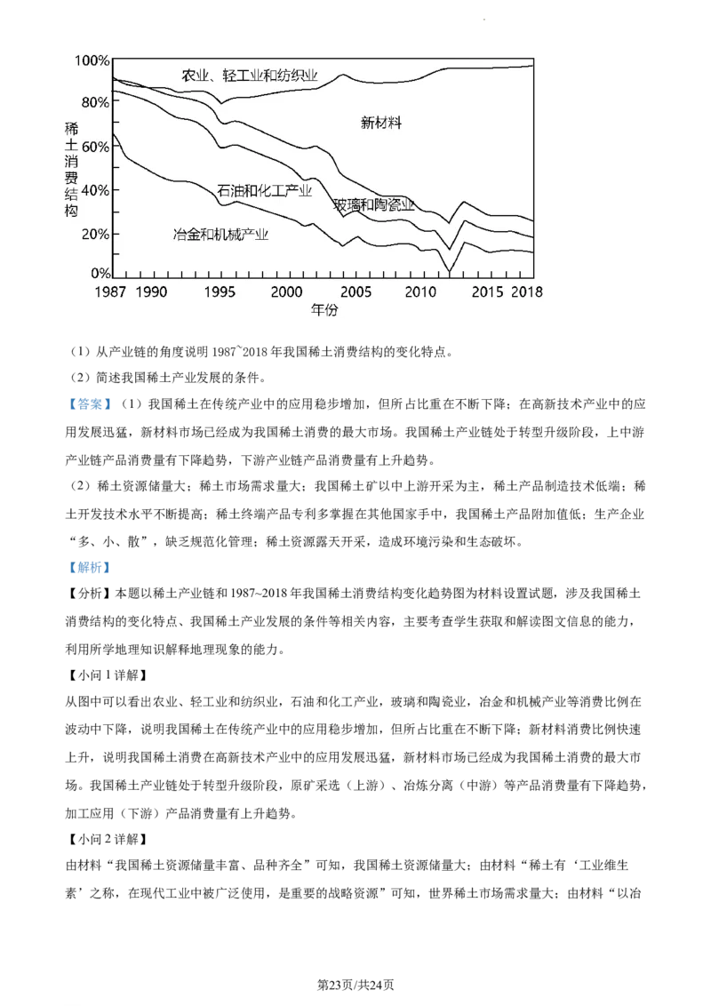 精品解析：河南省南阳市第一中学校2023-2024学年高三上学期第三次月考地理试题（解析版）(1)_2023年10月_0210月合集_2024届河南省南阳市第一中学高三上学期第三次月考