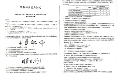 2023届3月华大新高考理综试卷_2024年2月_01每日更新_16号_2023届华大新高考联盟高三3月教学质量测评_华大新高考联盟2022-2023学年高三下学期3月教学质量测评理科综合试卷