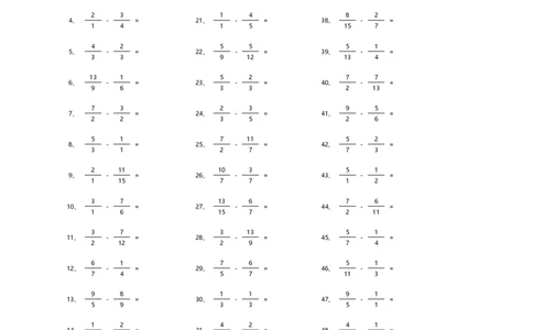 分数减法第1-20篇_编码0121-6年级数学口算计算_口算题（适合5年级）_分数-减法（200篇）_（分数）减法高级（100篇）