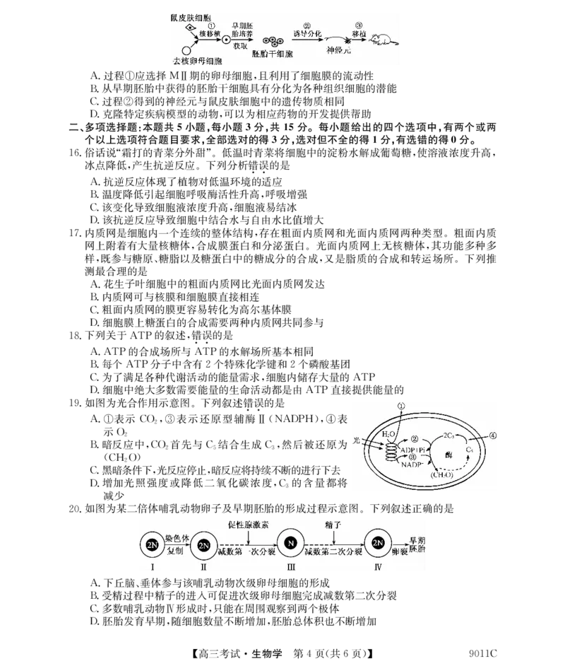 黑龙江省牡丹江市第二高级中学2023-2024学年高三上学期第二次阶段性考试生物(1)_2023年10月_01每日更新_22号_2024届黑龙江省牡丹江市第二高级中学高三上学期第二次阶段性考试