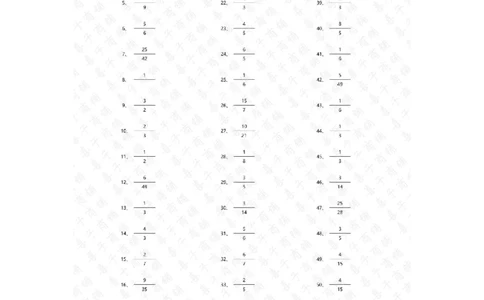 分数乘法第31~50篇（初级）答案_编码0121-6年级数学口算计算_口算题（适合6年级）(1)_分数-乘法（200篇）_（分数）乘法初级（100篇）