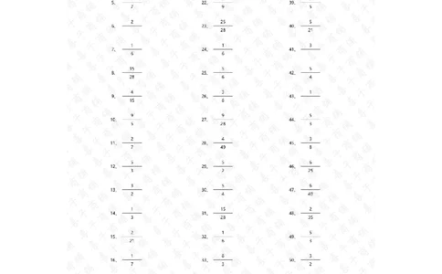 分数乘法第31~50篇（初级）答案_编码0121-6年级数学口算计算_口算题（适合6年级）(1)_分数-乘法（200篇）_（分数）乘法初级（100篇）