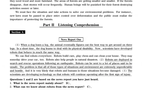 四级通关模拟卷第四套&mdash;答案详解_英语四六级整合_英语四六级真题版本一此版本可作为补充_大学英语CET4_X0_03-四级模拟题_四级模拟题1-5套（赠送）_四级通关模拟卷（4）