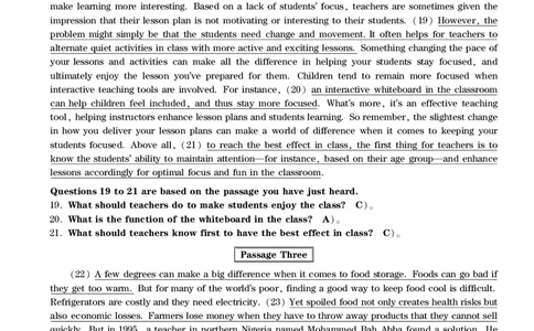 四级通关模拟卷第四套&mdash;答案详解_英语四六级整合_英语四六级真题版本一此版本可作为补充_大学英语CET4_X0_03-四级模拟题_四级模拟题1-5套（赠送）_四级通关模拟卷（4）