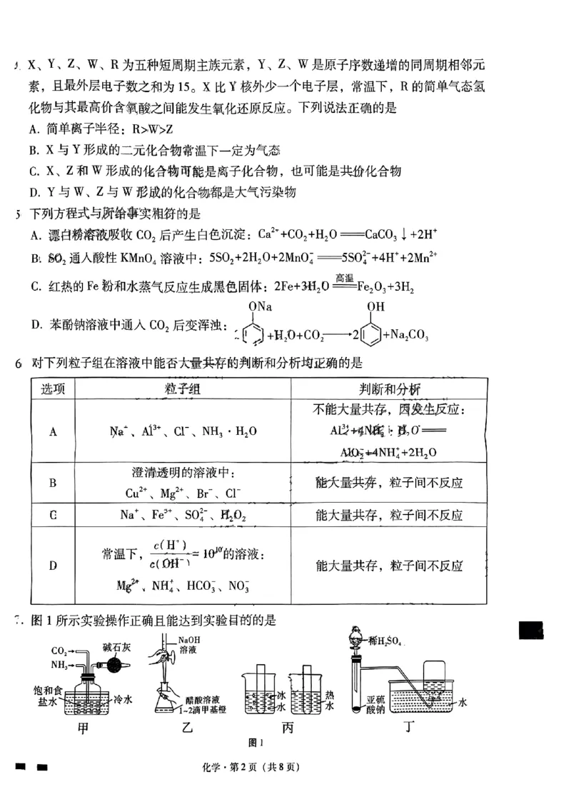 贵阳一中月考（二）化学试题(1)_2023年10月_0210月合集_2024届贵州省贵阳市第一中学高三上学期高考适应性月考（二）_贵州省贵阳市第一中学2024届高三上学期高考适应性月考（二）化学